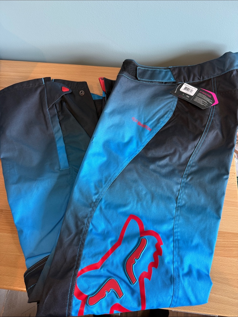 Fox Women's Switch Kenis Motocross Pants- 13/14 Black with Blue Stitching